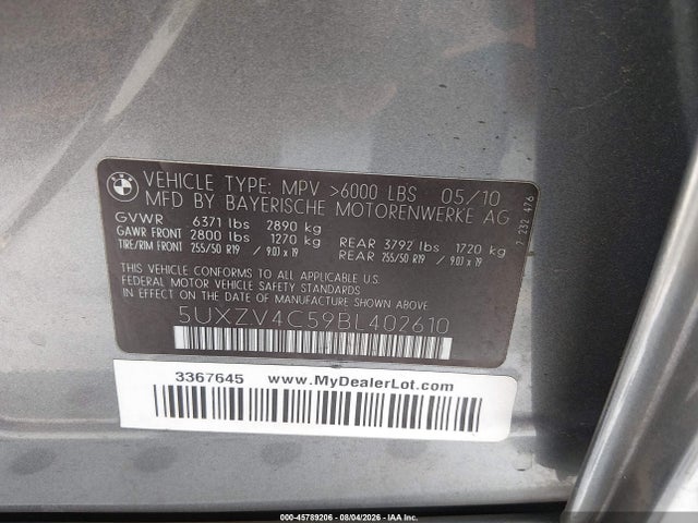 Aukcja sprzedaży 2011 Bmw X5 Xdrive35i/xdrive35i Premium/xdrive35i Sport Activity, vin: 5UXZV4C59BL402610, numer aukcji: 45789206