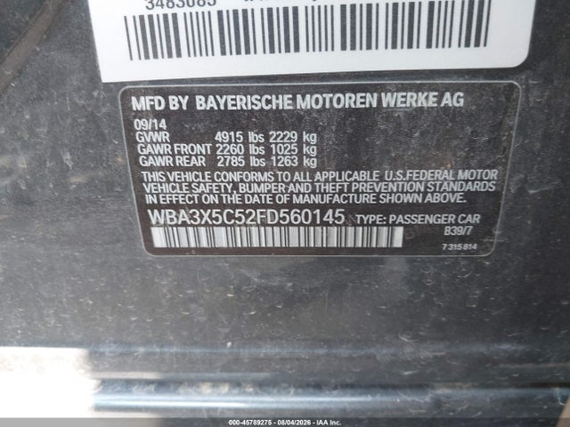 Aukcja sprzedaży 2015 Bmw 328i Gran Turismo Xdrive, vin: WBA3X5C52FD560145, numer aukcji: 45789275