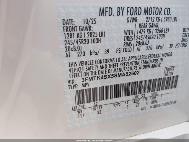 Ford Mustang Mach-e Gt 2025 3FMTK4SX5SMA52602 Image 9