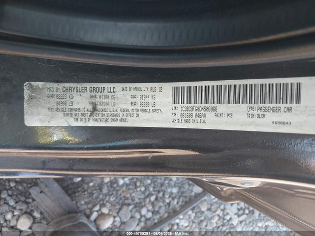 45789291 :رقم المزاد ، 1C3BCBFG0DN508868 vin ، 2013 Chrysler 200 Limited مزاد بيع