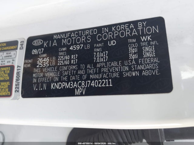 KIA Sportage Lx 2018 KNDPM3AC8J7402211 Image 9