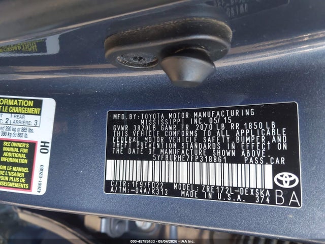 Toyota Corolla S Plus 2015 5YFBURHE7FP318861 Image 9