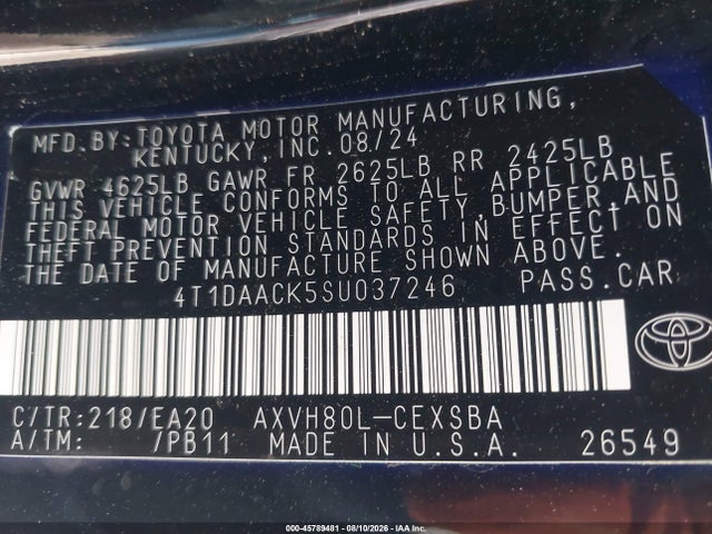 Toyota CAMRY SE 2025 4T1DAACK5SU037246 Image 9