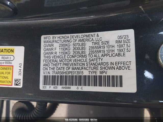 7FARS6H93PE013915 Honda Cr-v Hybrid Sport Touring