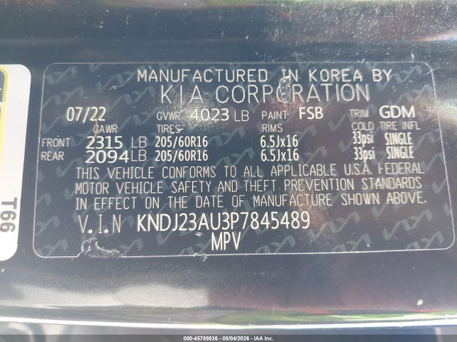 KIA SOUL LX 2023 KNDJ23AU3P7845489 Image 9