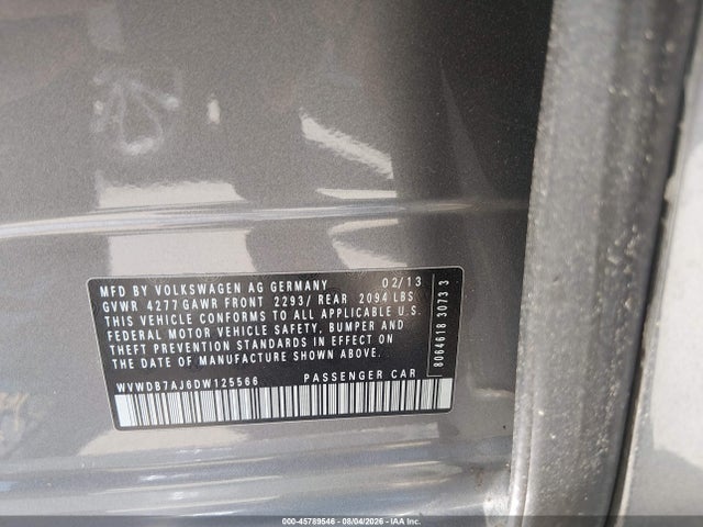 Продажа на аукционе авто 2013 Volkswagen Golf 2.5l 4-door, vin: WVWDB7AJ6DW125566, номер лота: 45789546
