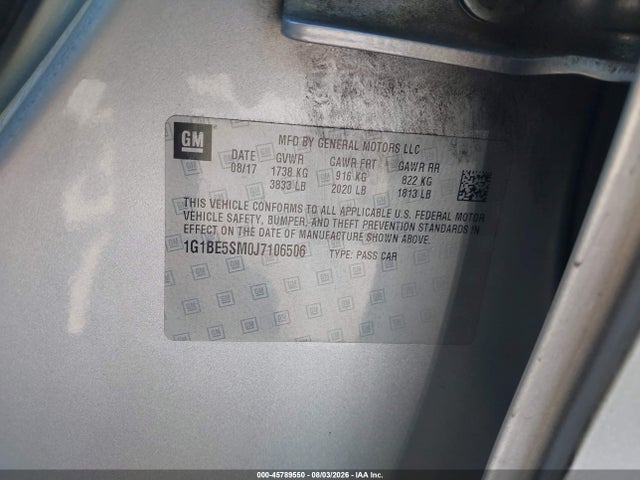 1G1BE5SM0J7106506 Chevrolet Cruze Lt Auto