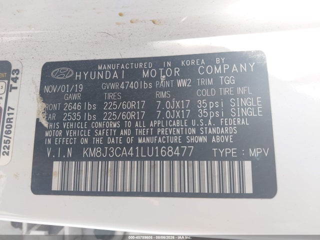 Hyundai Tucson Value 2020 KM8J3CA41LU168477 Image 9