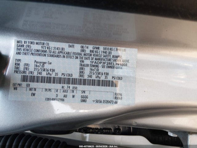 Ford FOCUS SE 2014 1FADP3F28EL391868 Image 9