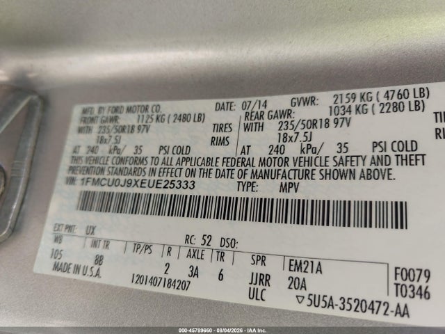 Ford Escape Titanium 2014 1FMCU0J9XEUE25333 Image 9