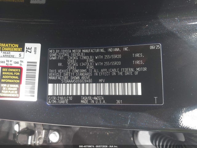 Toyota Grand Highlander Limited 2025 5TDAAAA50SS028480 Image 9