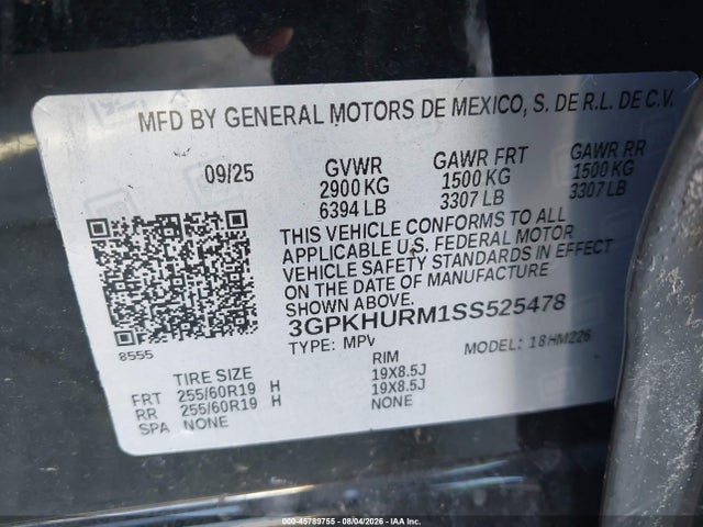 3GPKHURM1SS525478 Honda Prologue Ex