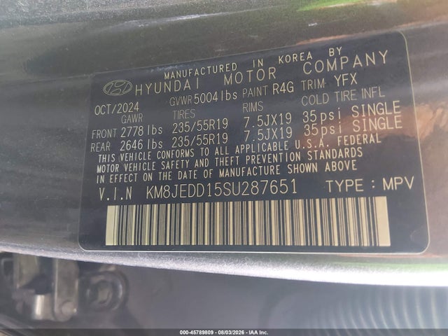 Продажа на аукционе авто 2025 Hyundai Tucson Hybrid Limited, vin: KM8JEDD15SU287651, номер лота: 45789809