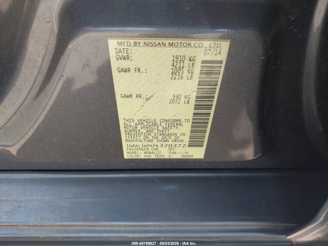 1N4AL3APXFN320372 Nissan Altima 2.5 S