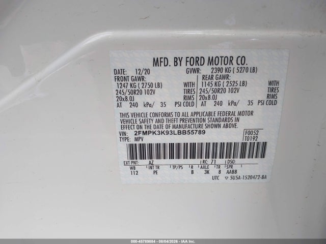 Ford Edge Titanium 2020 2FMPK3K93LBB55789 Image 9