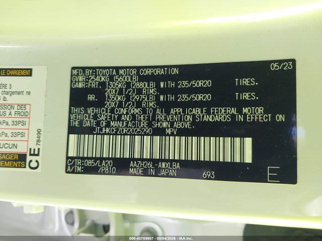 45789907 :رقم المزاد ، JTJHKCFZ0R2025290 vin ، 2024 Lexus Nx 450h+ Luxury مزاد بيع