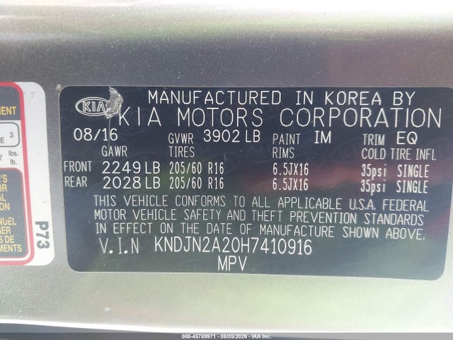 KIA Soul 2017 KNDJN2A20H7410916 Image 9
