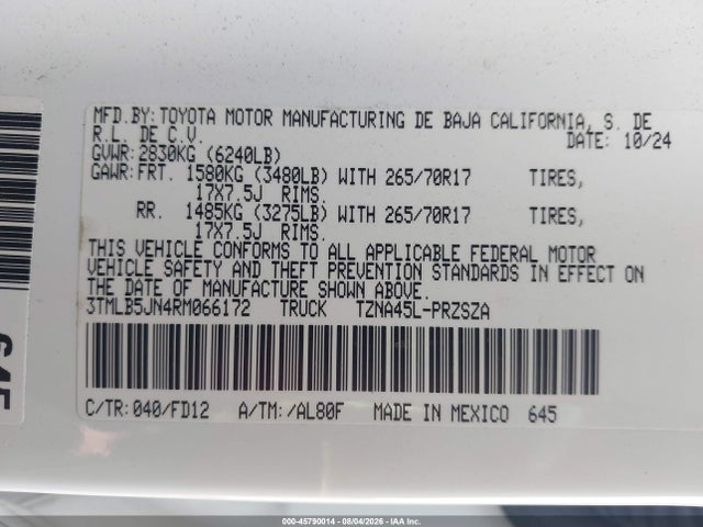 Toyota Tacoma Trd Off Road 2024 3TMLB5JN4RM066172 Image 9
