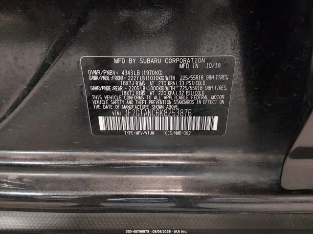 Subaru Crosstrek 2.0i Limited 2019 JF2GTANC6K8253876 Image 9