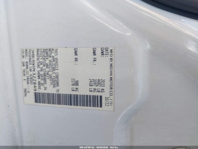1N4BL4EW5PN322849 Nissan Altima Sl Intelligent Awd