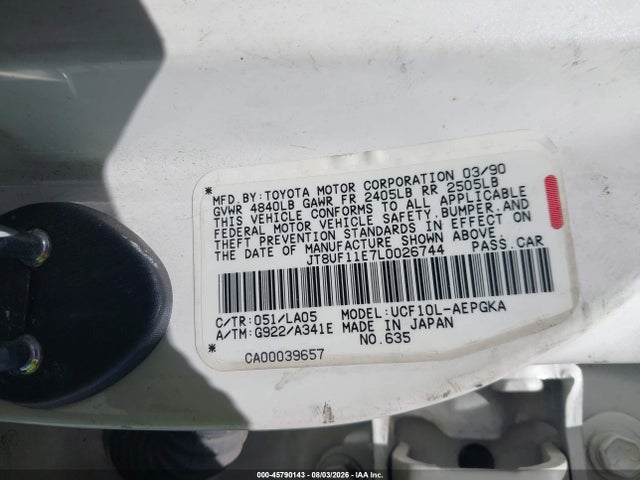 Aukcja sprzedaży 1990 Lexus Ls 400, vin: JT8UF11E7L0026744, numer aukcji: 45790143