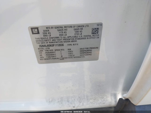 2GNALAEK0F1112636 Chevrolet EQUINOX LS