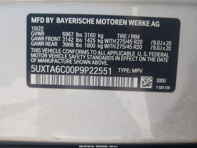 BMW X5 Phev Xdrive45e 2023 5UXTA6C00P9P22551 Image 9