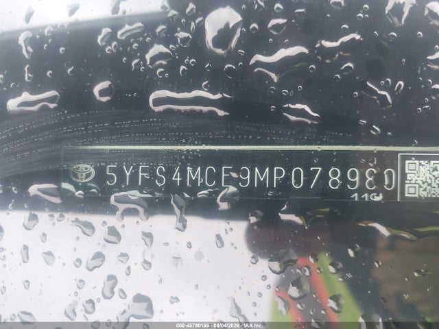 Aukcja sprzedaży 2021 Toyota Corolla Se, vin: 5YFS4MCE9MP078980, numer aukcji: 45790196
