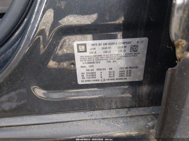 Aukcja sprzedaży 2017 Buick Encore Preferred Ii, vin: KL4CJBSB4HB110242, numer aukcji: 45790214
