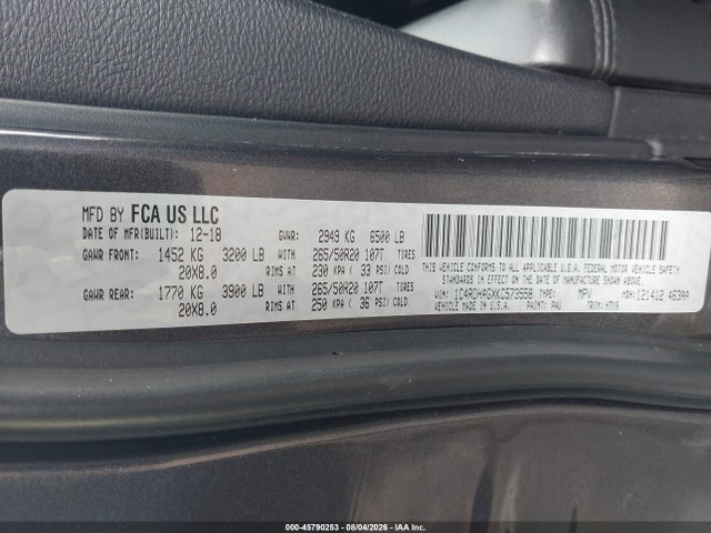 2019 Dodge Durango Sxt Plus Rwd მანქანა იყიდება აუქციონზე, vin: 1C4RDHAGXKC573558, აუქციონის ნომერი: 45790253