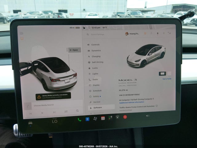 45790269 :رقم المزاد ، 5YJ3E1EB4NF115692 vin ، 2022 Tesla Model 3 Long Range Dual Motor All-wheel Drive مزاد بيع