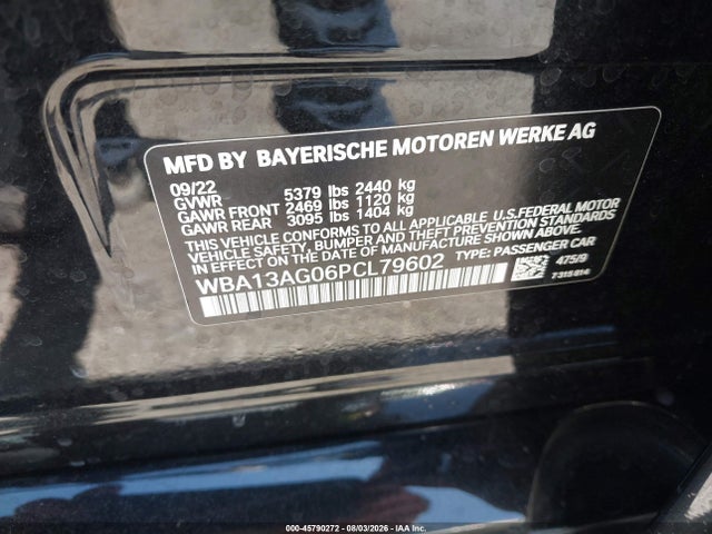 Продаж на аукціоні авто 2023 Bmw 530e, vin: WBA13AG06PCL79602, номер лоту: 45790272