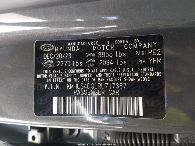Hyundai ELANTRA SEL 2024 KMHLS4DG1RU717367 Image 9