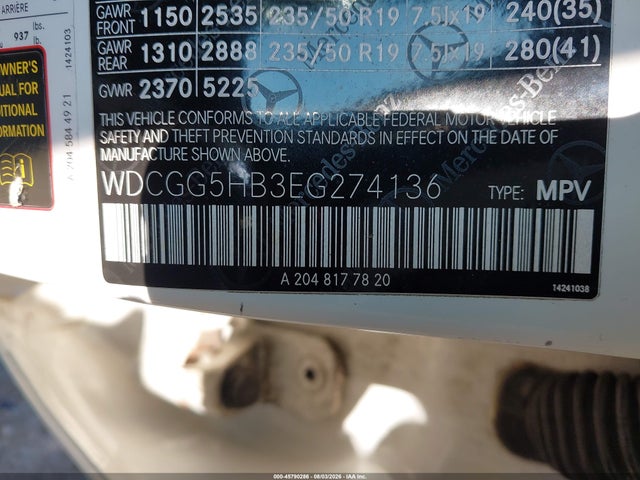 Продаж на аукціоні авто 2014 Mercedes-benz Glk 350, vin: WDCGG5HB3EG274136, номер лоту: 45790286