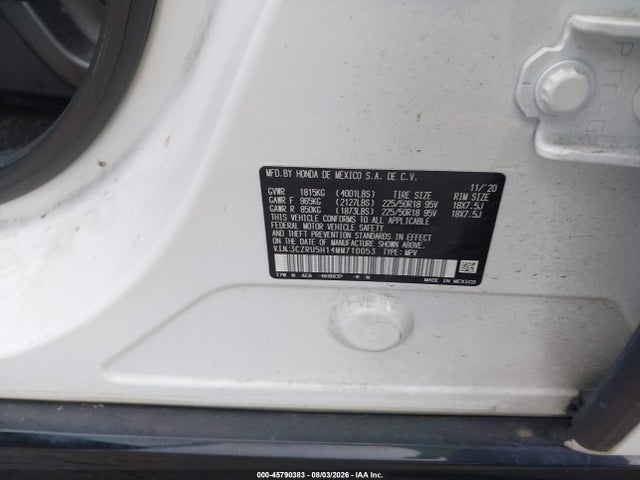 Aukcja sprzedaży 2021 Honda Hr-v 2wd Sport, vin: 3CZRU5H14MM710053, numer aukcji: 45790383