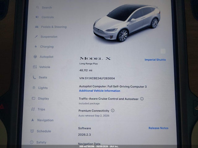 5YJXCBE24LF283004 Tesla Model X Long Range Dual Motor All-wheel Drive/long Range Plus Dual Motor All-wheel Drive