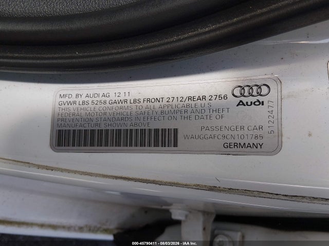 Продаж на аукціоні авто 2012 Audi A6 3.0t Premium Plus, vin: WAUGGAFC9CN101785, номер лоту: 45790411
