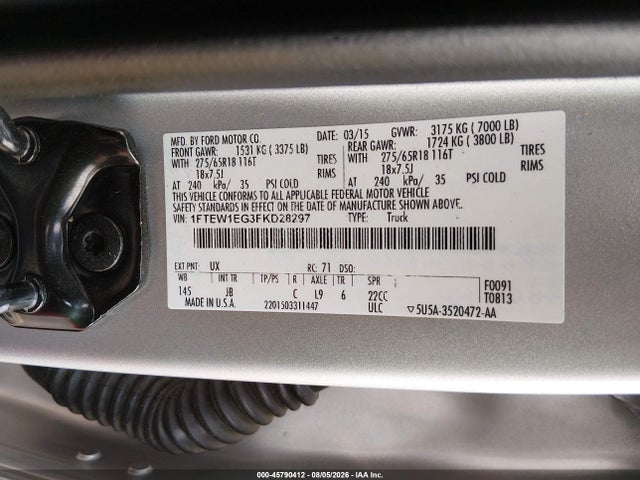 Ford F-150 Xlt 2015 1FTEW1EG3FKD28297 Image 9