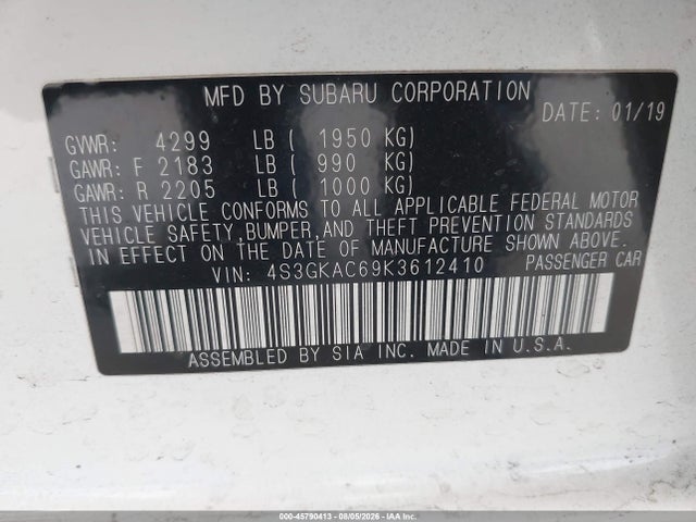 4S3GKAC69K3612410 Subaru Impreza 2.0i Premium