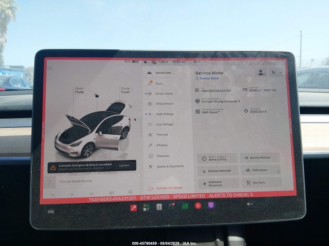 Aukcja sprzedaży 2024 Tesla Model Y Long Range Dual Motor All-wheel Drive, vin: 7SAYGDEE4RA231301, numer aukcji: 45790459