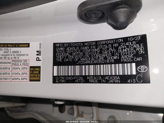 Toyota COROLLA SE 2024 JTDS4MCEXR3521878 Image 9