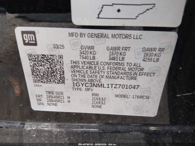 Продаж на аукціоні авто 2026 Cadillac Vistiq Sport, vin: 1GYC3NML1TZ701047, номер лоту: 45790743