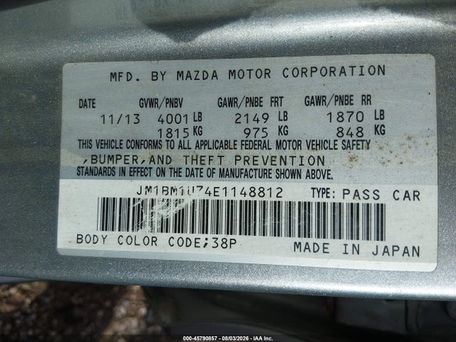 Продаж на аукціоні авто 2014 Mazda Mazda3 I Sport, vin: JM1BM1U74E1148812, номер лоту: 45790857