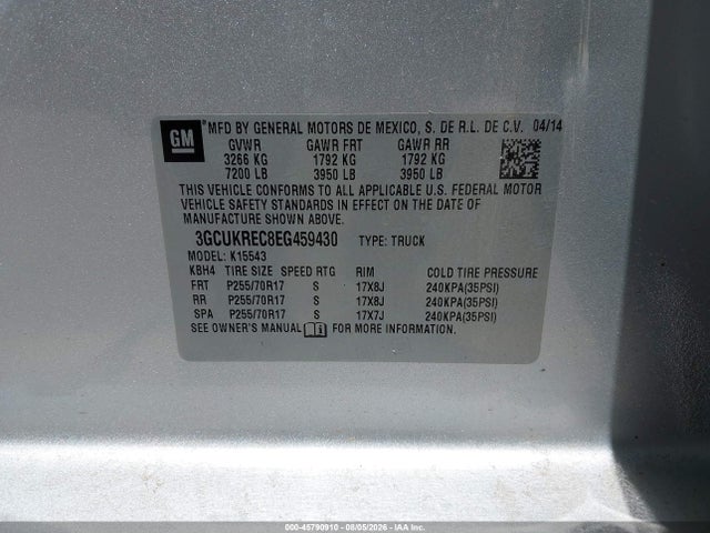 Chevrolet Silverado 1500 Lt 2014 3GCUKREC8EG459430 Image 9