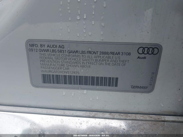 Продажа на аукционе авто 2013 Audi A8 L 3.0t, vin: WAURGAFDXDN012925, номер лота: 45790959