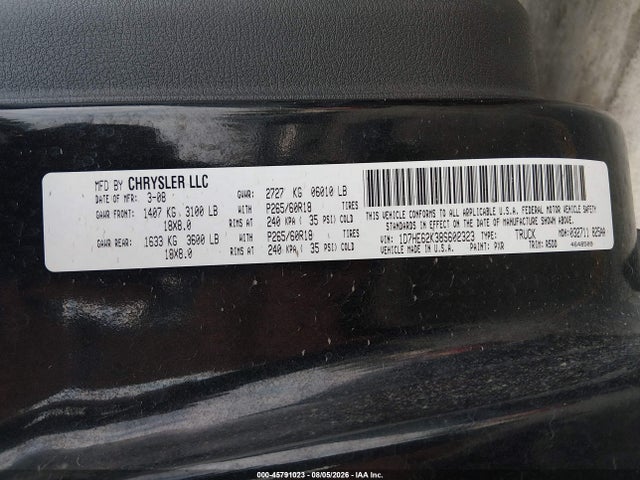 Aukcja sprzedaży 2008 Dodge Dakota Sport, vin: 1D7HE62K38S602323, numer aukcji: 45791023