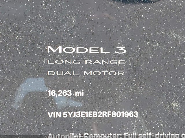 45791060 :رقم المزاد ، 5YJ3E1EB2RF801963 vin ، 2024 Tesla Model 3 Long Range Dual Motor All-wheel Drive مزاد بيع