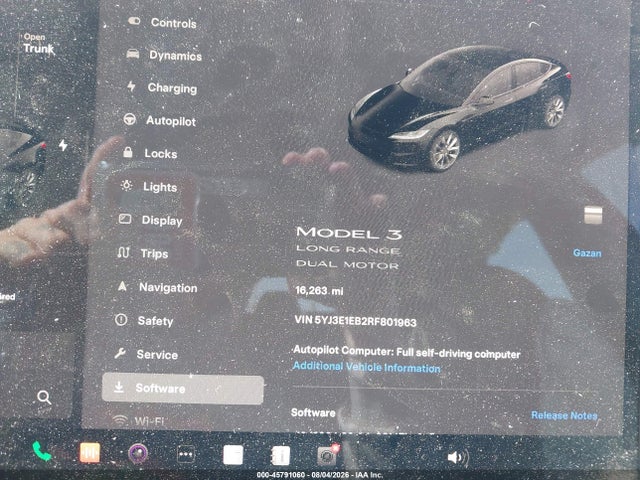 45791060 :رقم المزاد ، 5YJ3E1EB2RF801963 vin ، 2024 Tesla Model 3 Long Range Dual Motor All-wheel Drive مزاد بيع