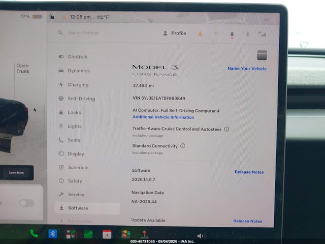 Продаж на аукціоні авто 2025 Tesla Model 3 Long Range Rear-wheel Drive/standard Rear-wheel Drive, vin: 5YJ3E1EA7SF983849, номер лоту: 45791065
