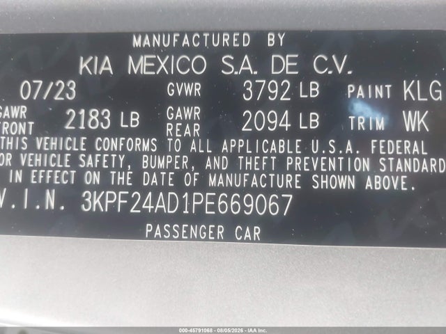 KIA Forte Lxs 2023 3KPF24AD1PE669067 Image 9